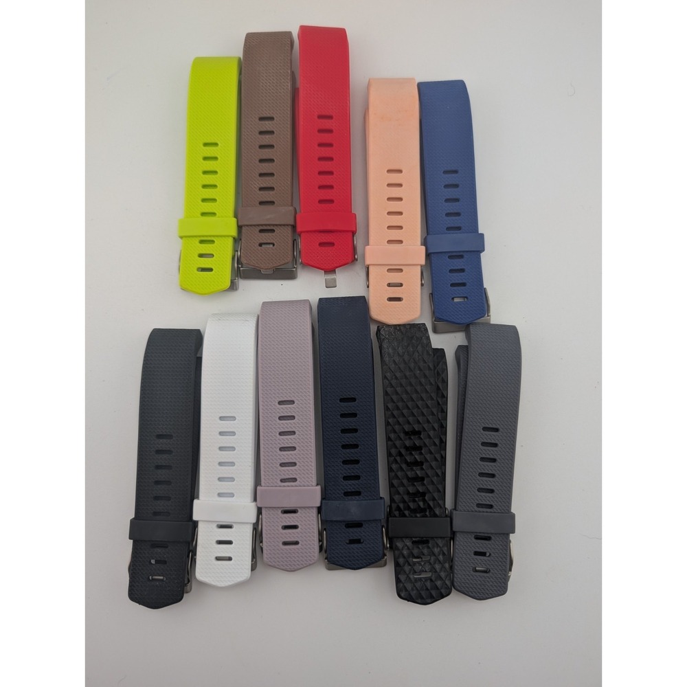 Fitbit Charge 2 Replacement Bands- 11 Total Silicone Multicolor, Silver Clasp